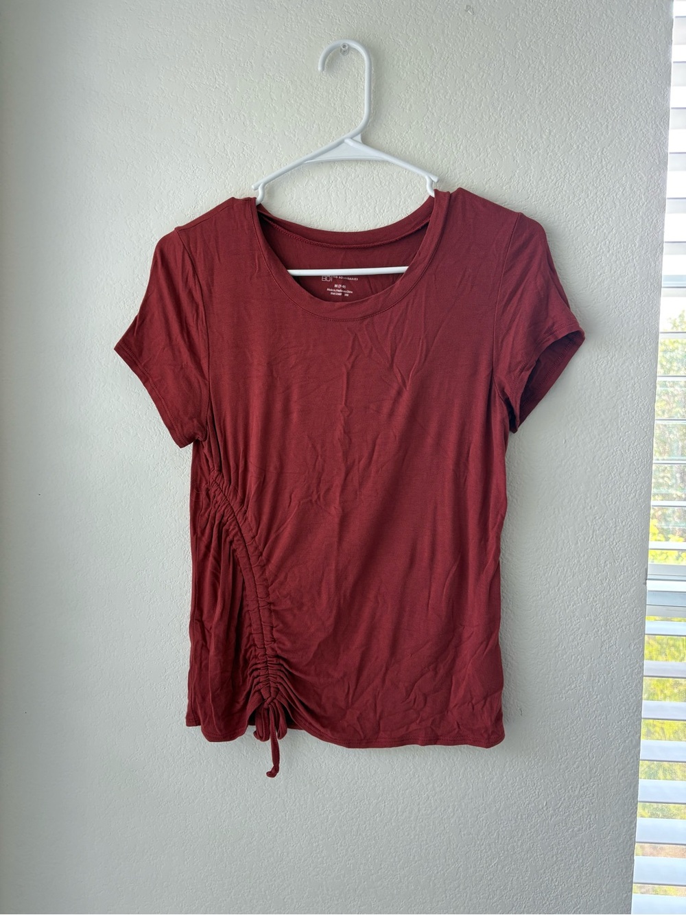 No Boundaries Short Sleeve Ruched Side Tee